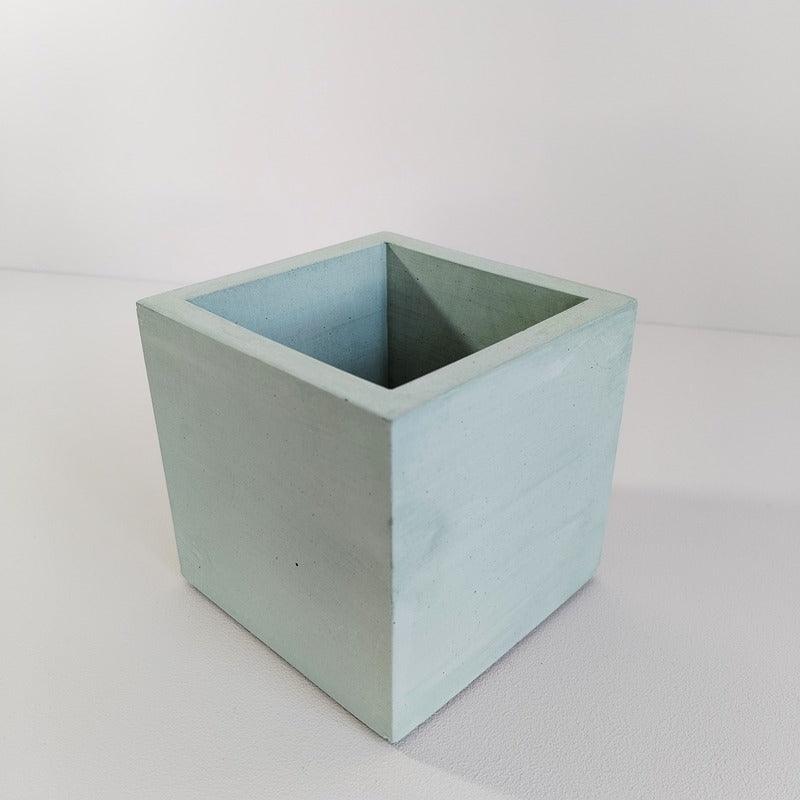Matera Eloisa Petty de Cemento 10x10x10 cm Verde Oliva - VIRTUAL MUEBLES