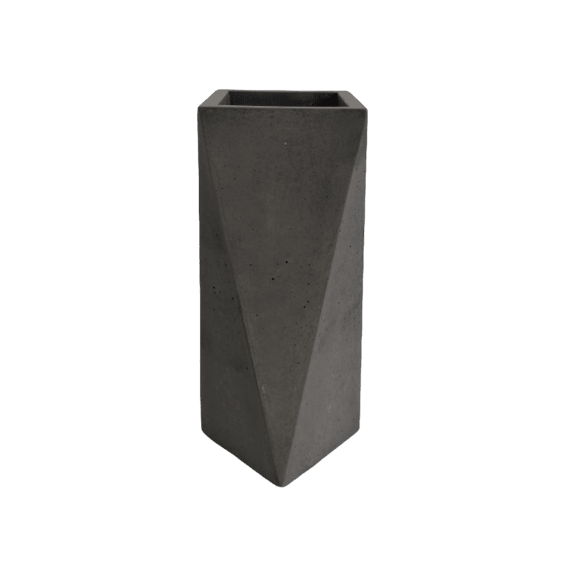 Florero Alice de Cemento 20x7 cm Oscuro - VIRTUAL MUEBLES