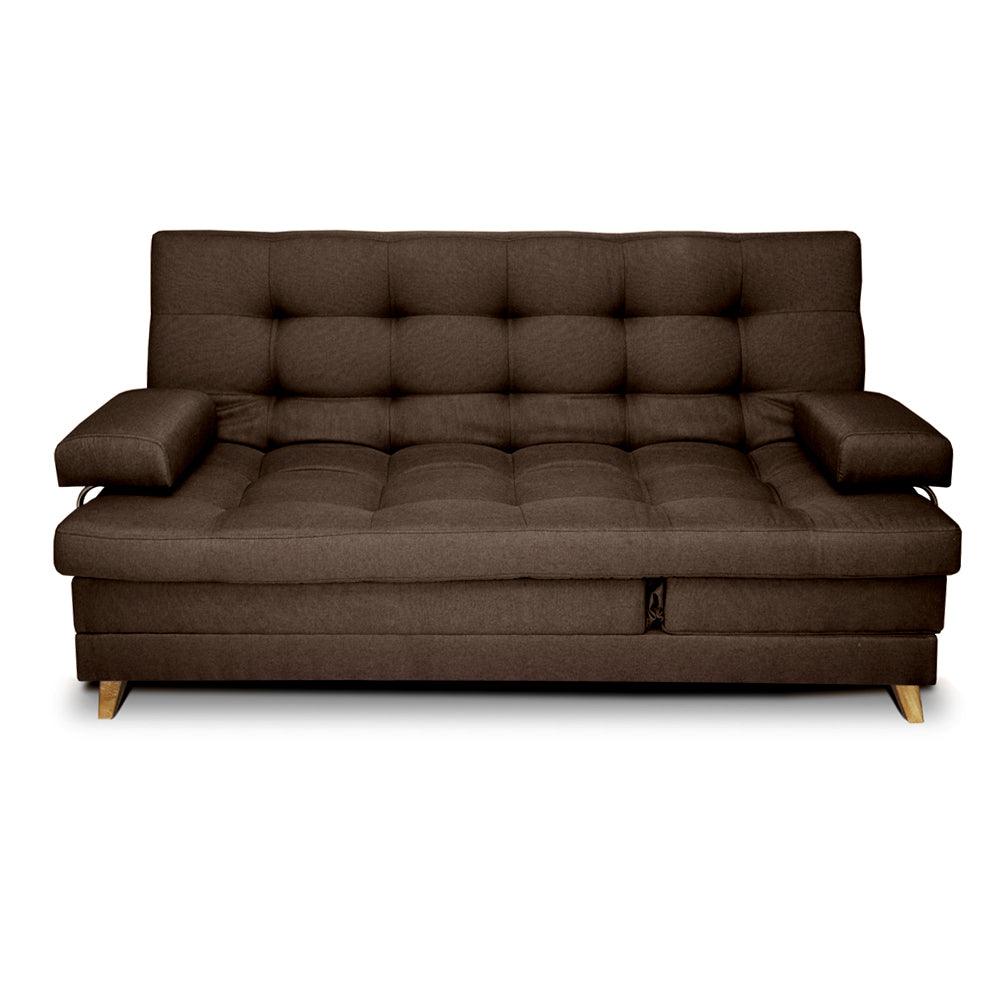 Sofácama Balmain Multifuncional Tela Café - VIRTUAL MUEBLES