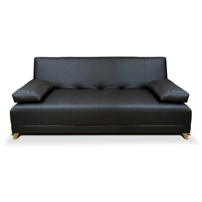 Sofacama Sabath 3 Posiciones Tipo cuero Negro - VIRTUAL MUEBLES