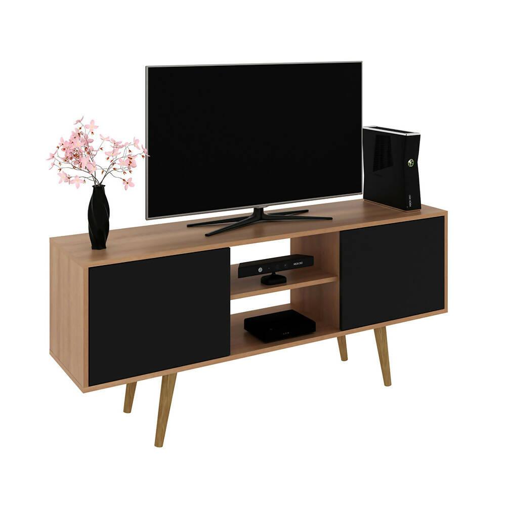Mesa para TV Ecuador Almendra/Negro - VIRTUAL MUEBLES