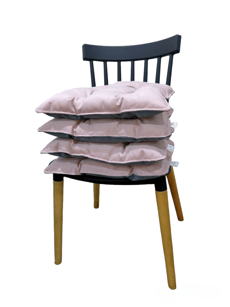 Cojin Para Silla Doble Faz Tela Pet-friendly - Rosa y Gris x4