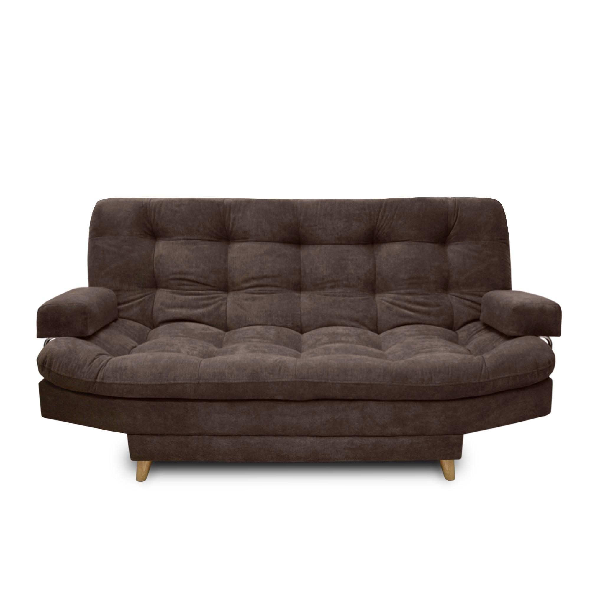 Sofacama Carvallo Lux Tela Café - VIRTUAL MUEBLES