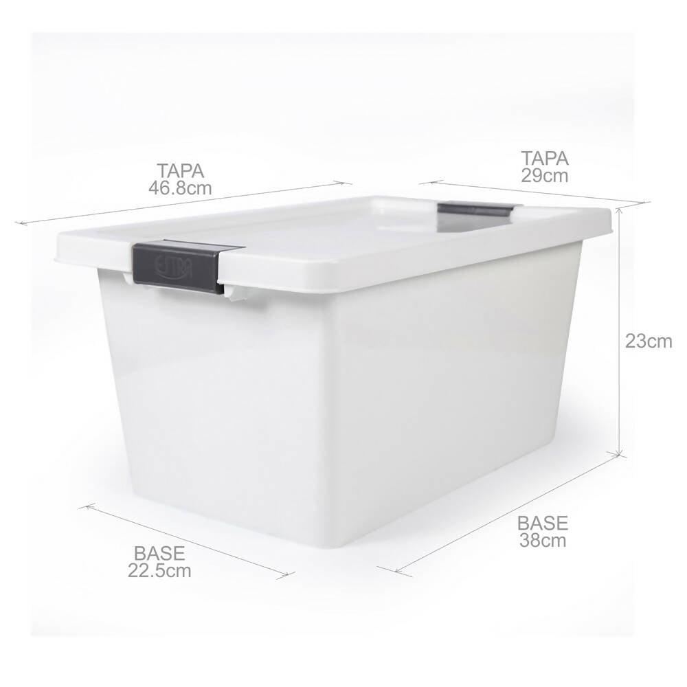 Recipiente con broches 20L Blanco - Congelacion - VIRTUAL MUEBLES