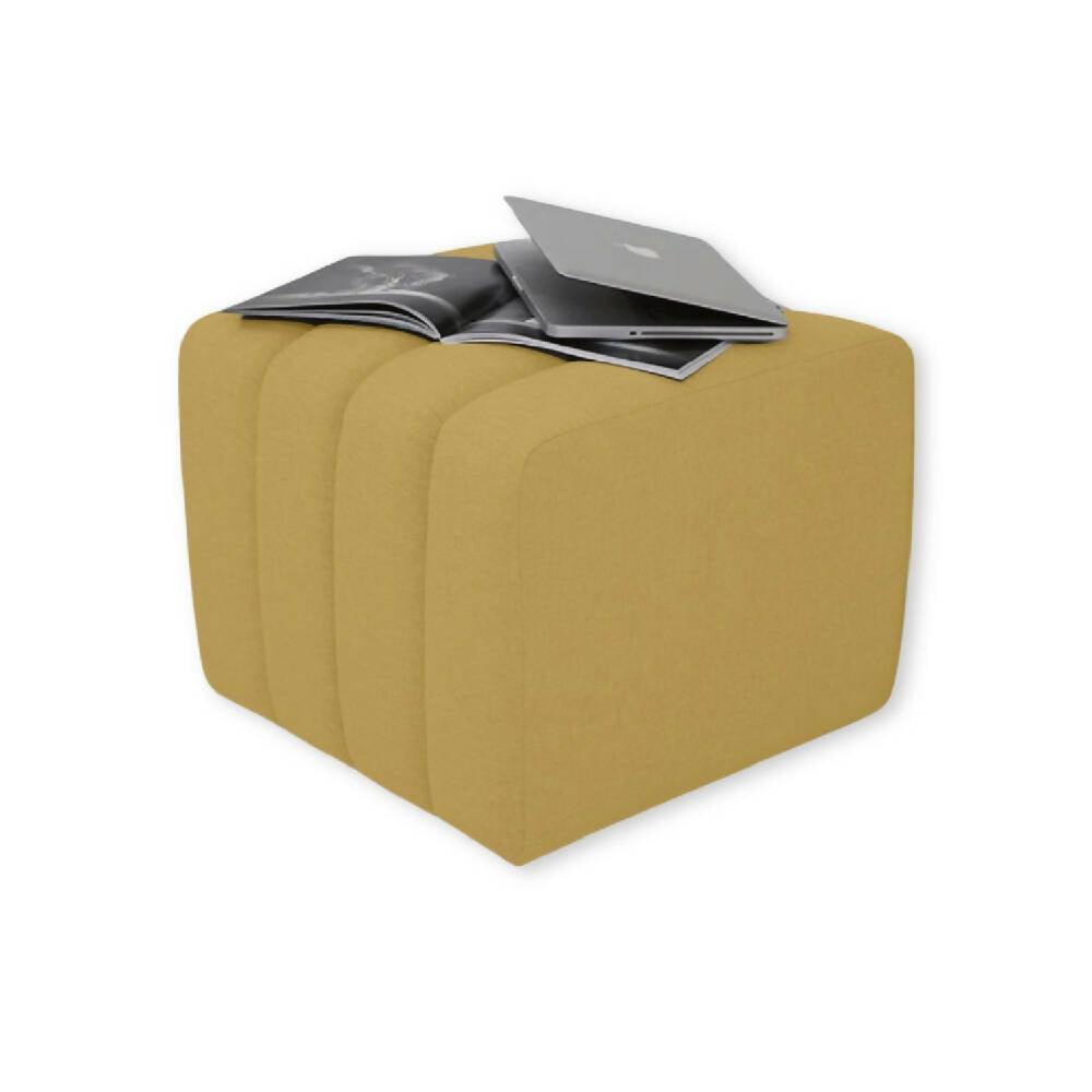 Puff Auxiliar Boston 55x55 - Mostaza