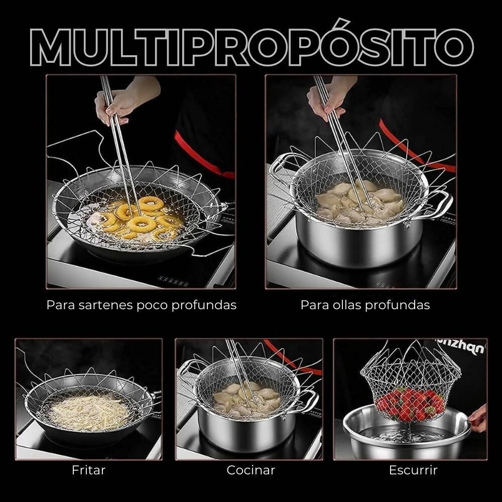 Escurridor Plegable De Aceite Acero Inoxidable Colador Malla - VIRTUAL MUEBLES