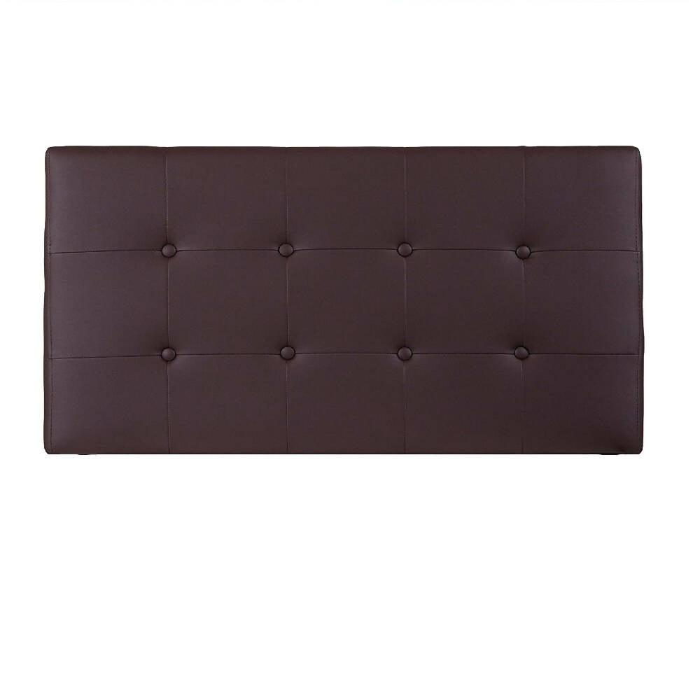 Cabecero Base Cama Sencilla Cuadros Marrón - VIRTUAL MUEBLES