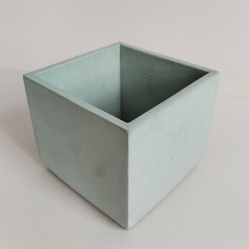 Matera Eloisa de Cemento 15x15x15 cm Verde Oliva - VIRTUAL MUEBLES