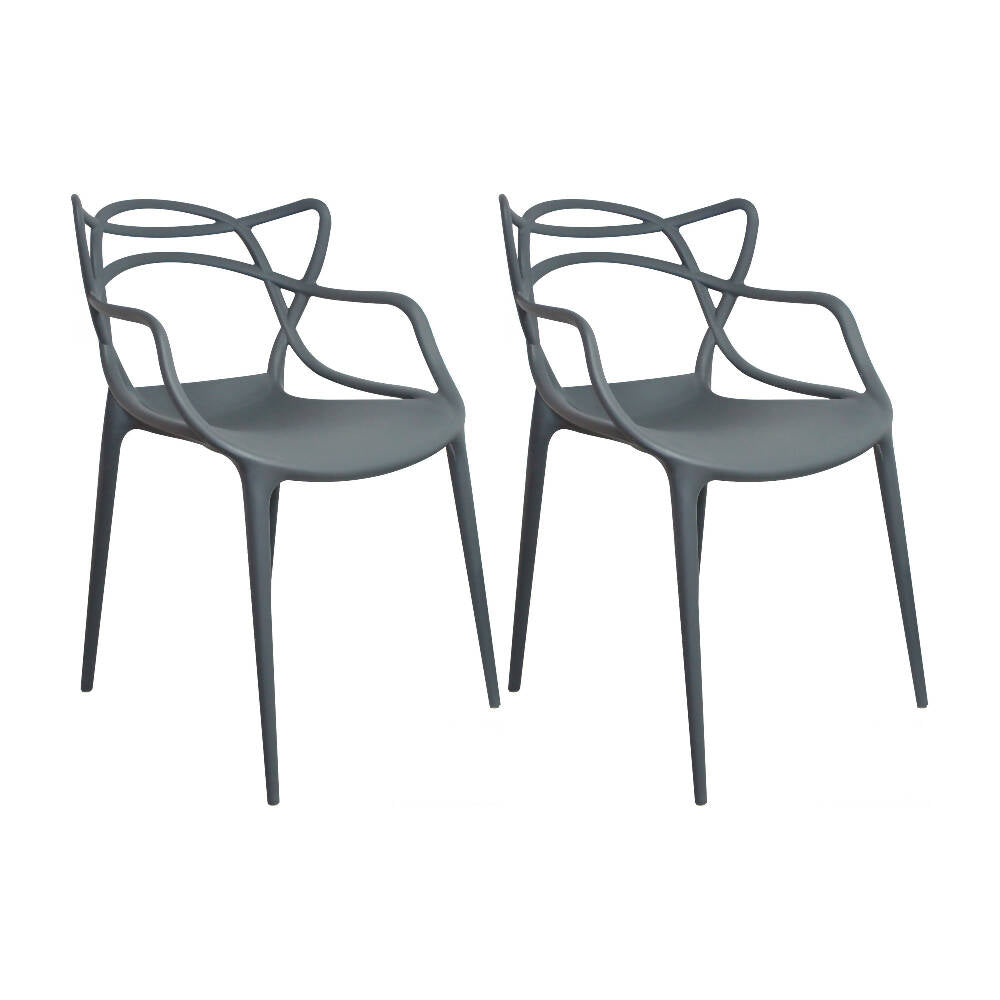 Kit por 2 Silla Solna Para Sala Comedor Jardín - Gris