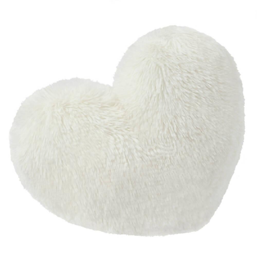 Cojín Decorativo Peludo Corazón Marfil - VIRTUAL MUEBLES