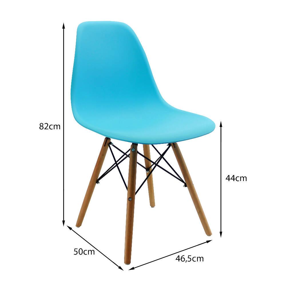 Silla Eames Patas En Madera para comerdor, sala, restaurante - Azul - VIRTUAL MUEBLES