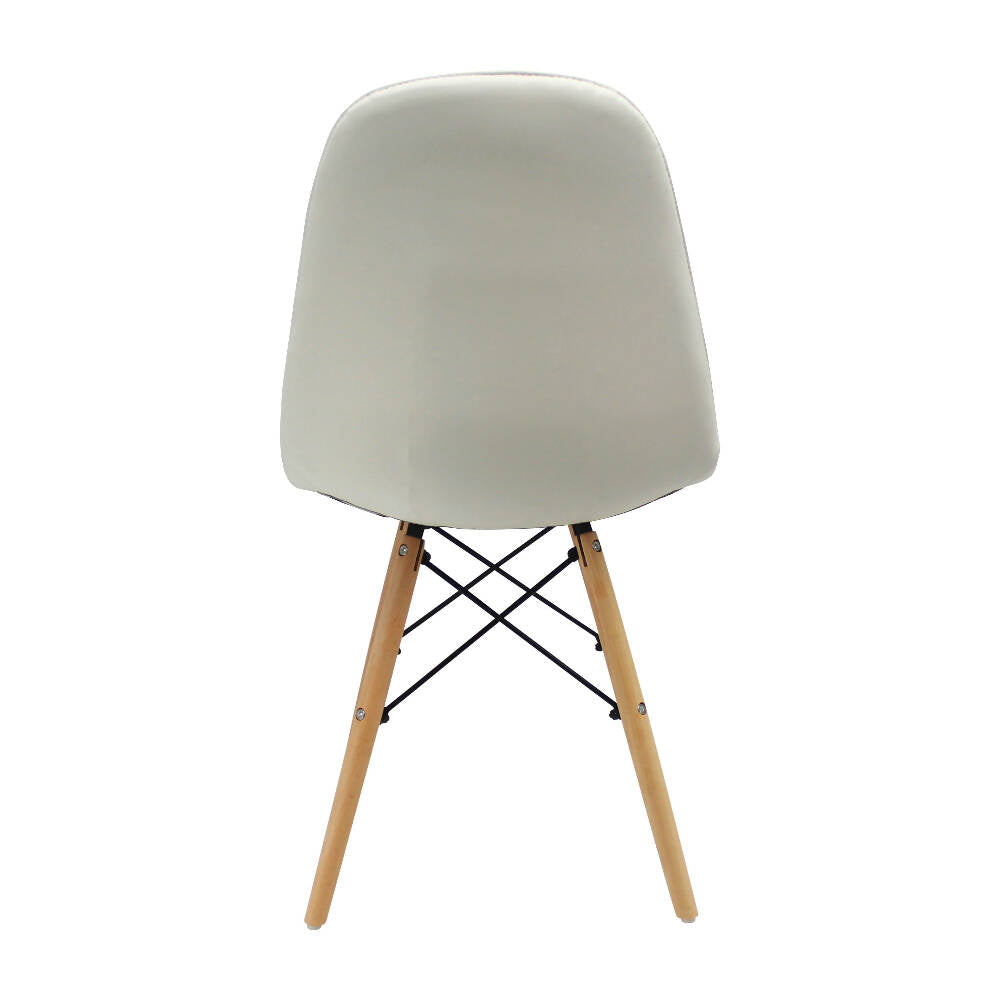 Kit por 4 Silla Botones Eames Acolchada - Blanca