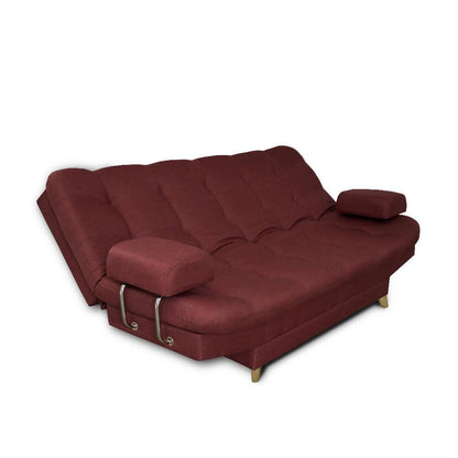 Sofacama Carvallo Lux Clic Clac Tela Vinotinto - VIRTUAL MUEBLES