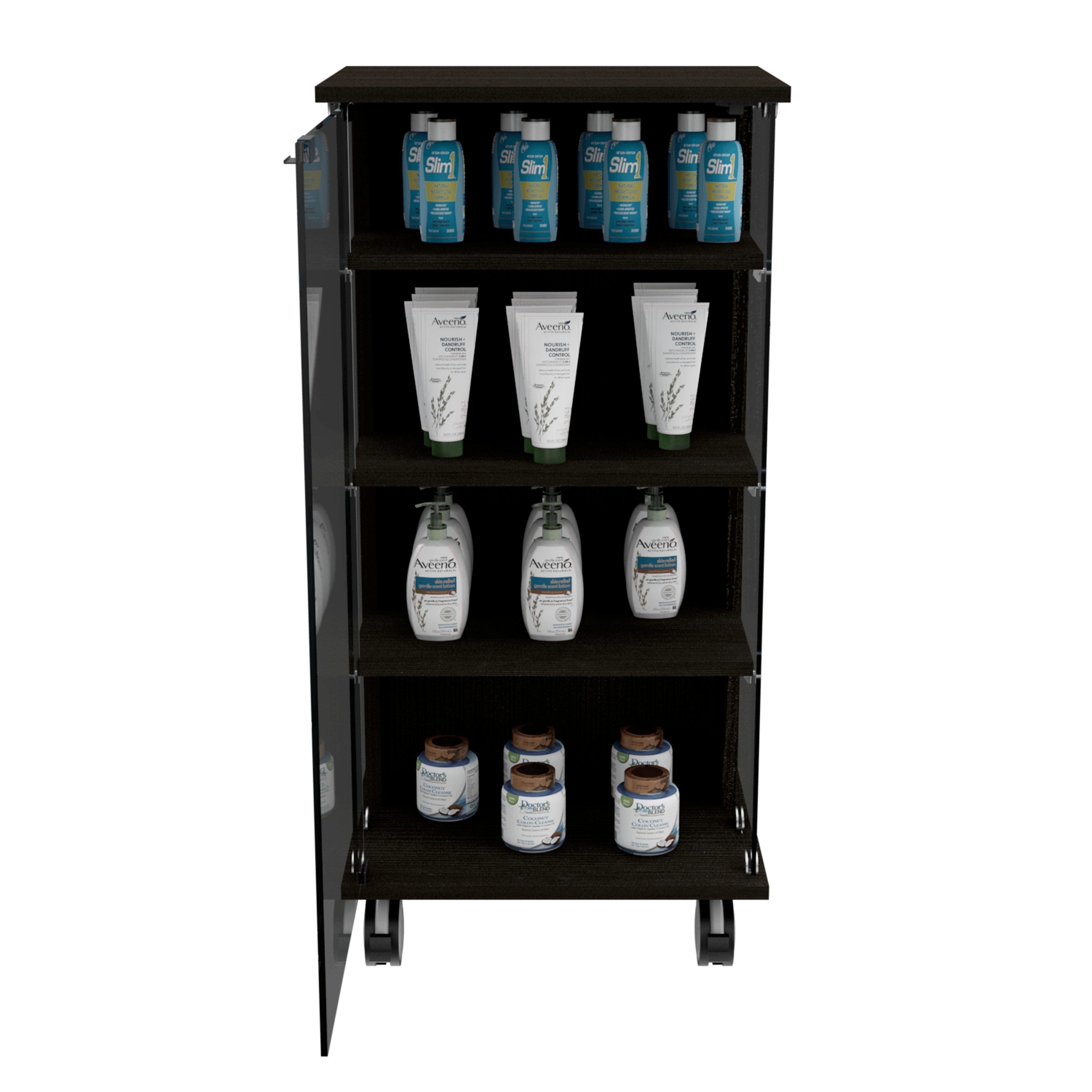 Vitrina Declam color Wengue para Ambientes.