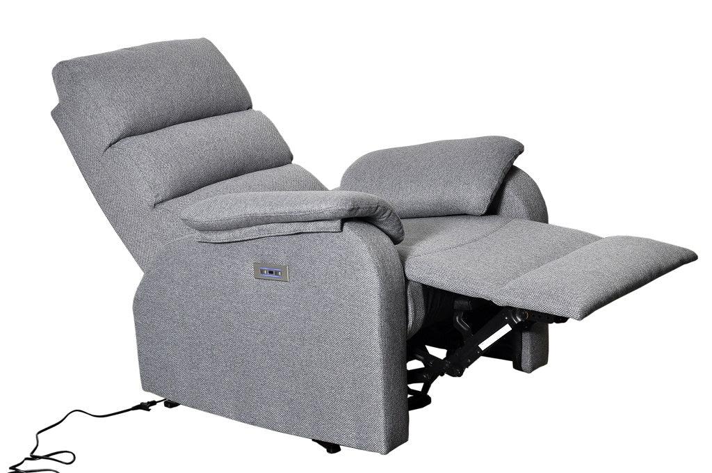 Silla Reclinable Eléctrica Nilsa color Gris Nevado para Sala.