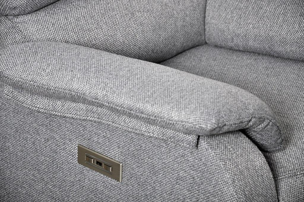 Silla Reclinable Eléctrica Nilsa color Gris Nevado para Sala.