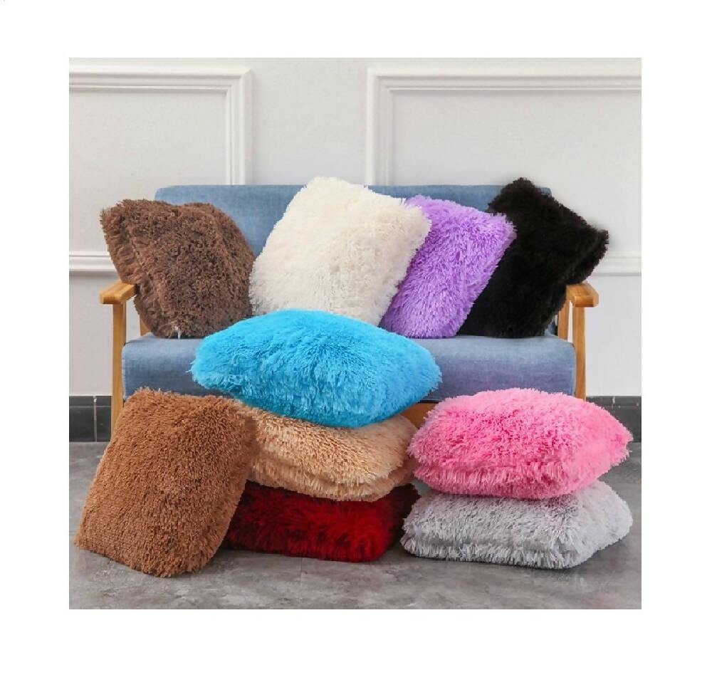 COJÍN DECORATIVO PELUDO ROSADO - VIRTUAL MUEBLES