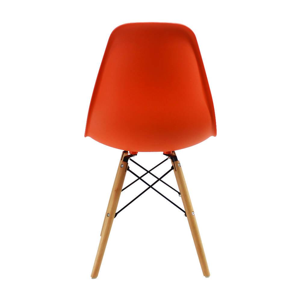 Kit por 4 sillas Eames Patas En Madera para comedor, sala, restaurante - Naranjas - VIRTUAL MUEBLES