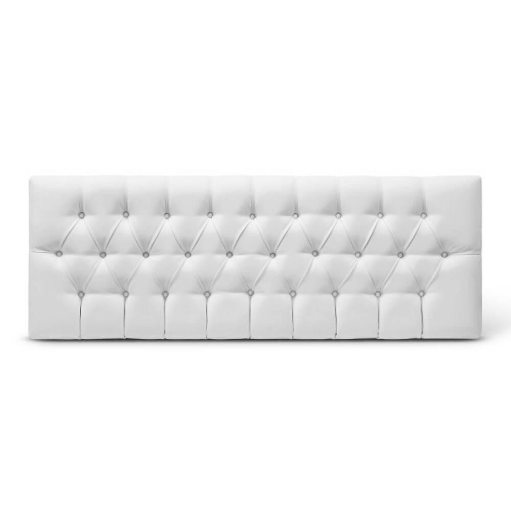 Cabecero Tapizado Base Cama Sencilla Rombos Blanco - VIRTUAL MUEBLES