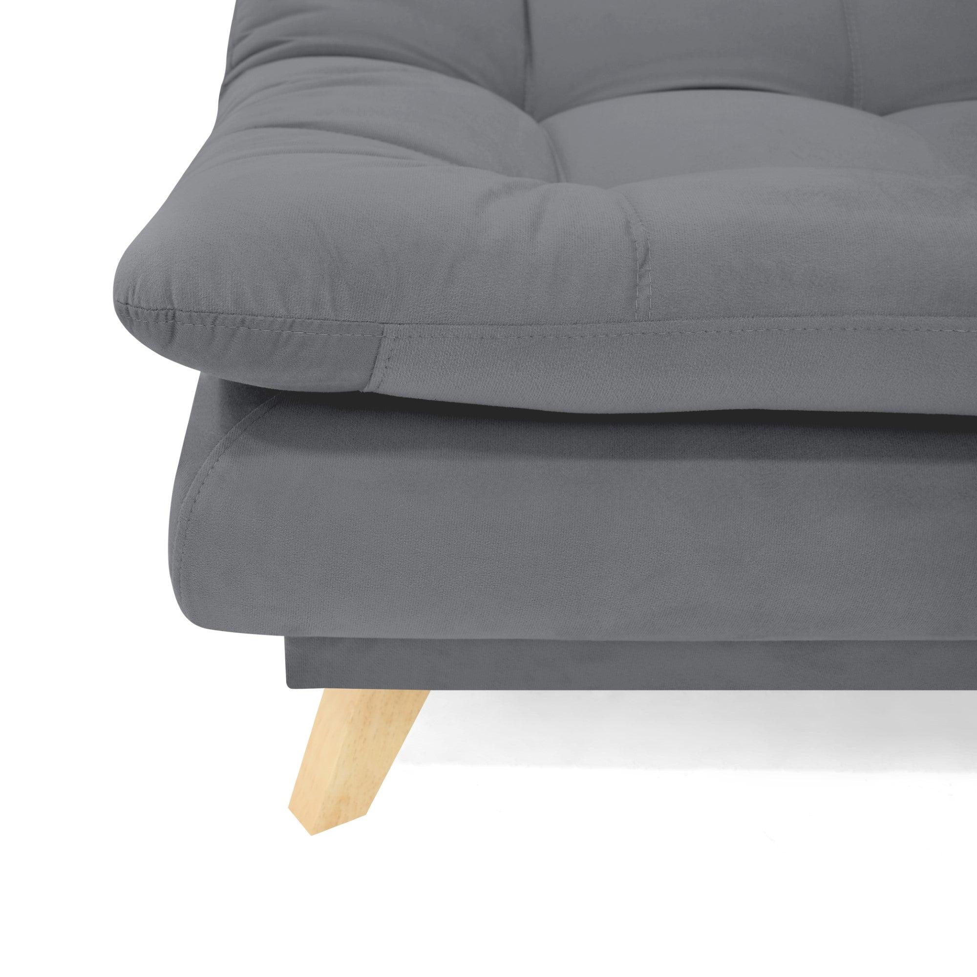 Sofa Cama Munich 3 Posiciones Tela Gris - VIRTUAL MUEBLES