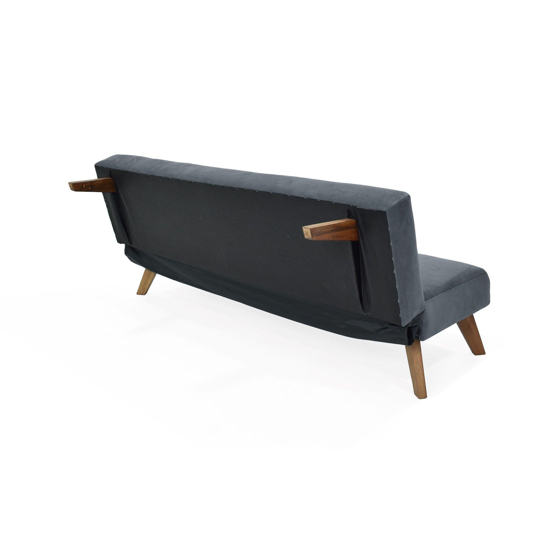 Futon London 3 Posiciones Tela Poliester Gris - VIRTUAL MUEBLES