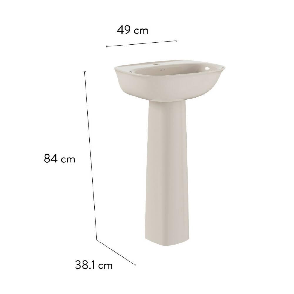 Lavamanos Corona Con Pedestal Aluvia Beige - VIRTUAL MUEBLES