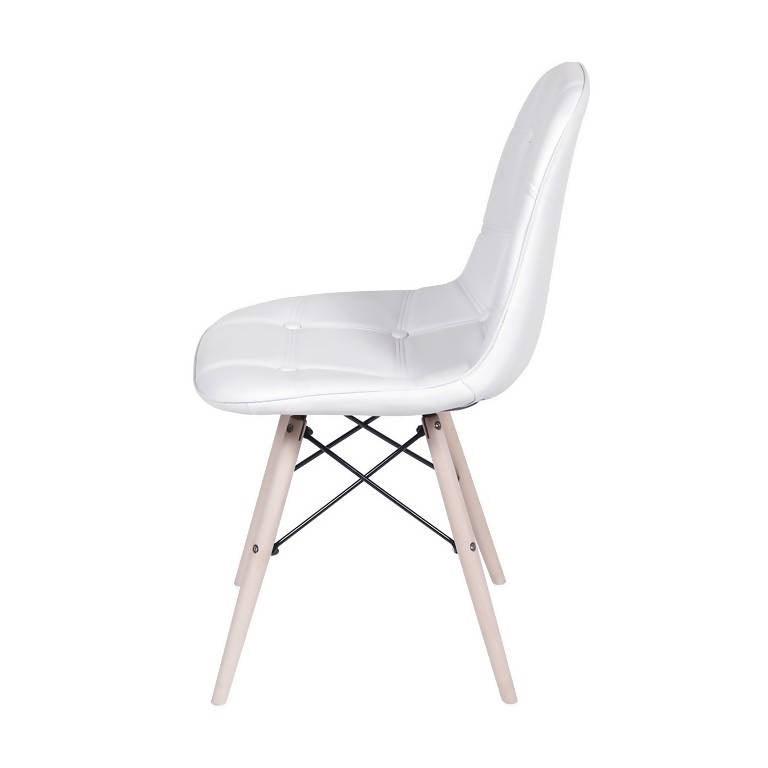 Silla Botones Eames Acolchada - Blanca - VIRTUAL MUEBLES