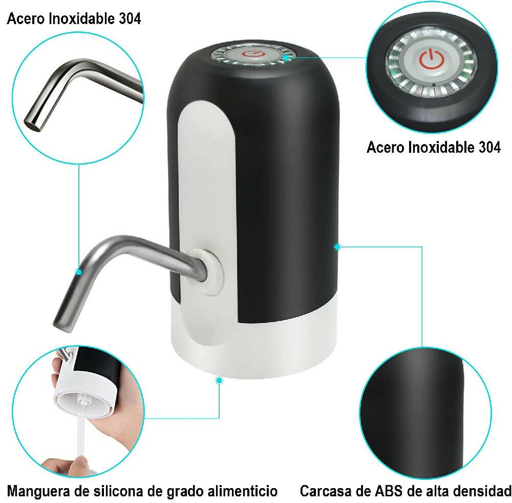 Dispensador De Agua Eléctrico Recargable USB Bomba Universal - VIRTUAL MUEBLES