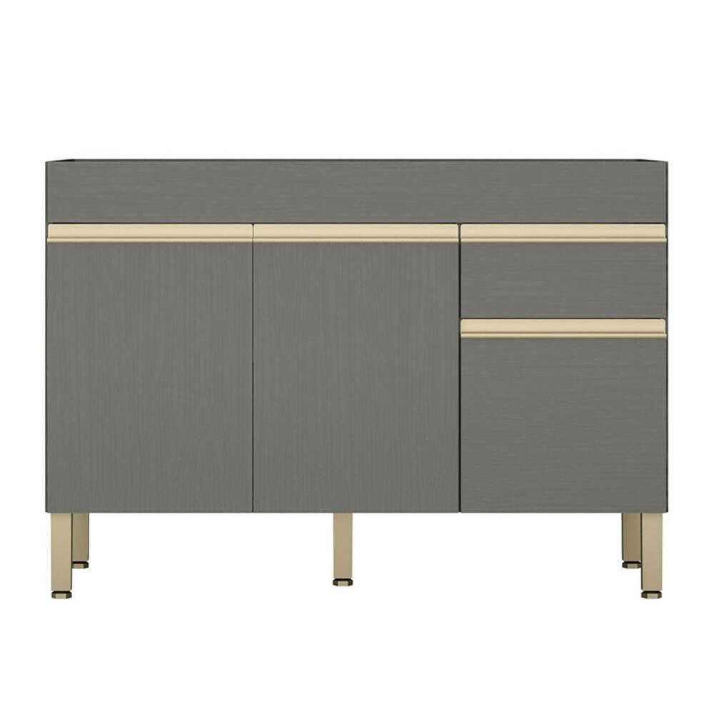 Mueble De Cocina Inferior Line 120cm 3 Puertas 1 Cajón Gris - VIRTUAL MUEBLES