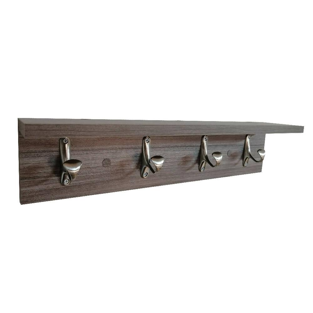 Perchero de Pared con Repisa 4 Ganchos Humo - VIRTUAL MUEBLES