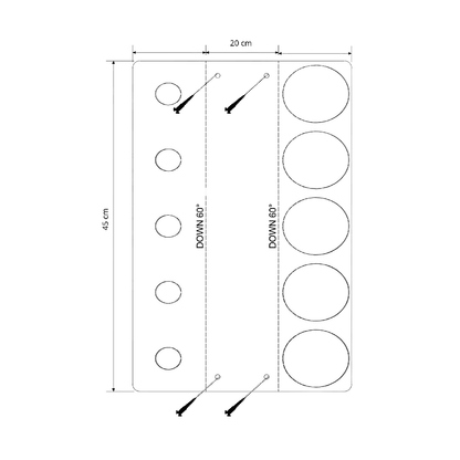 Repisa flotante en agujero para vinos , botellero para 5 botellas de vino. Color negro mate micro texturizado