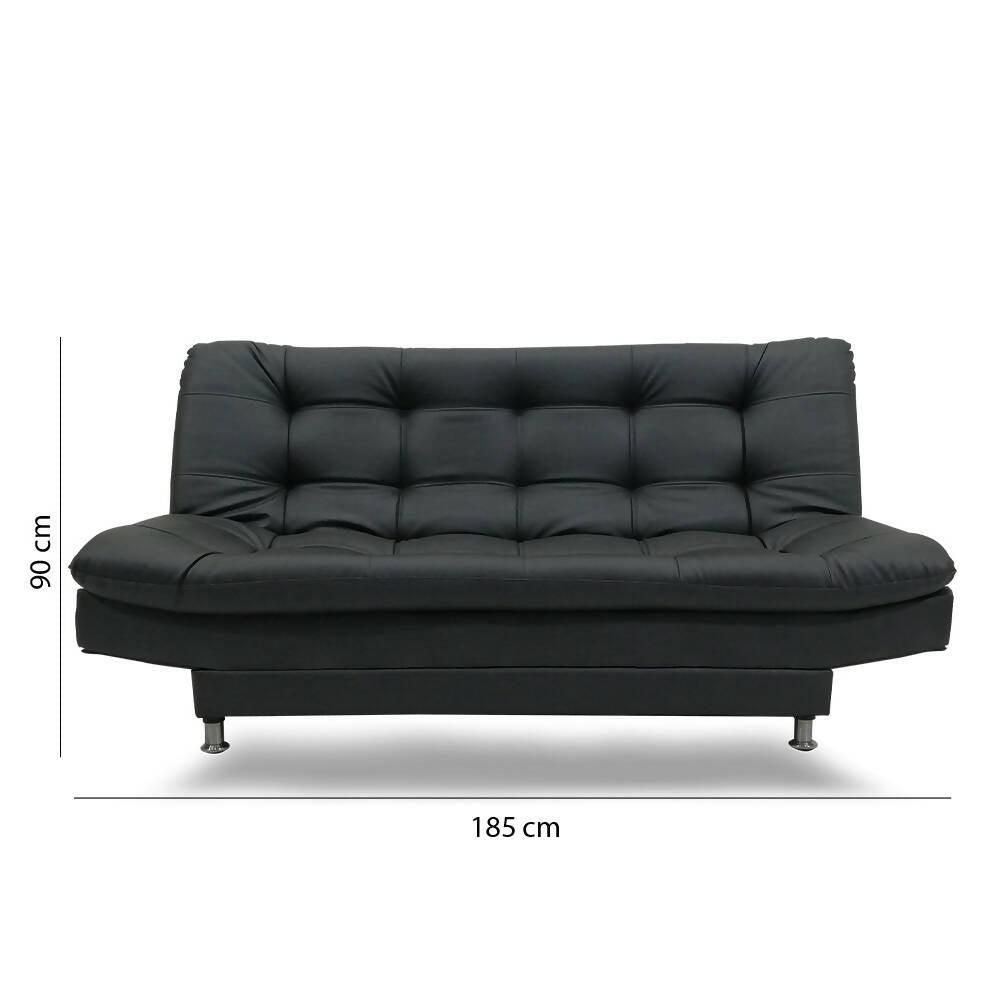 Sofá cama moltochic negro sintético antirasguño - VIRTUAL MUEBLES