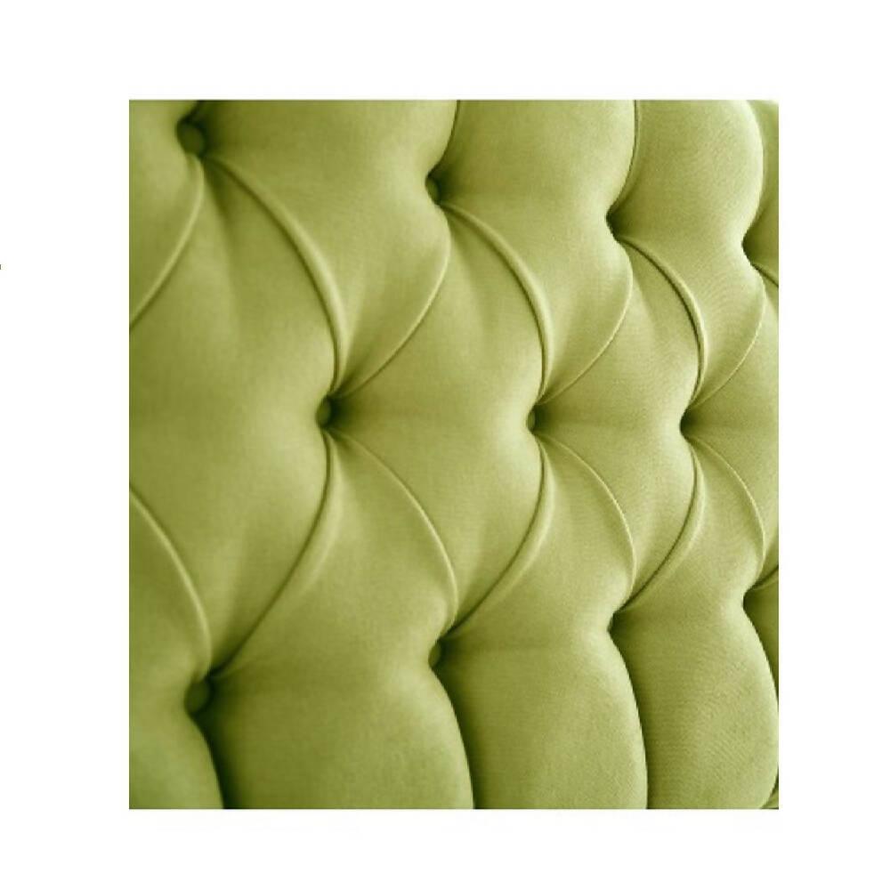 Cabecero Tapizado Tela Base Cama Semi-Doble Rombos Verde Pistacho - VIRTUAL MUEBLES