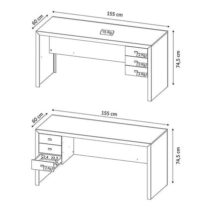 Escritorio Turín Negro - VIRTUAL MUEBLES