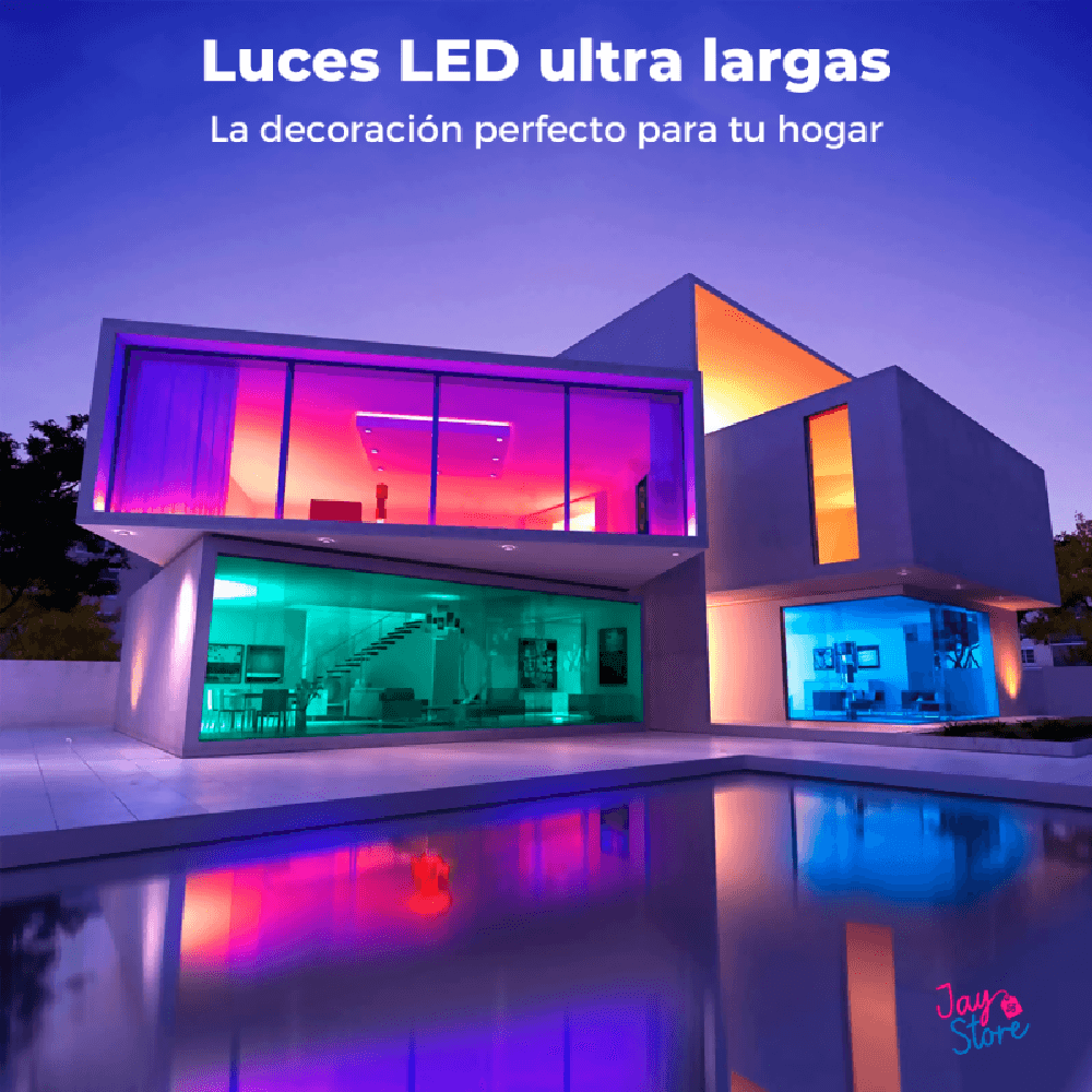 Cinta De Luz Led 15mts Rgb 5050 Bluetooth + Control Música - VIRTUAL MUEBLES