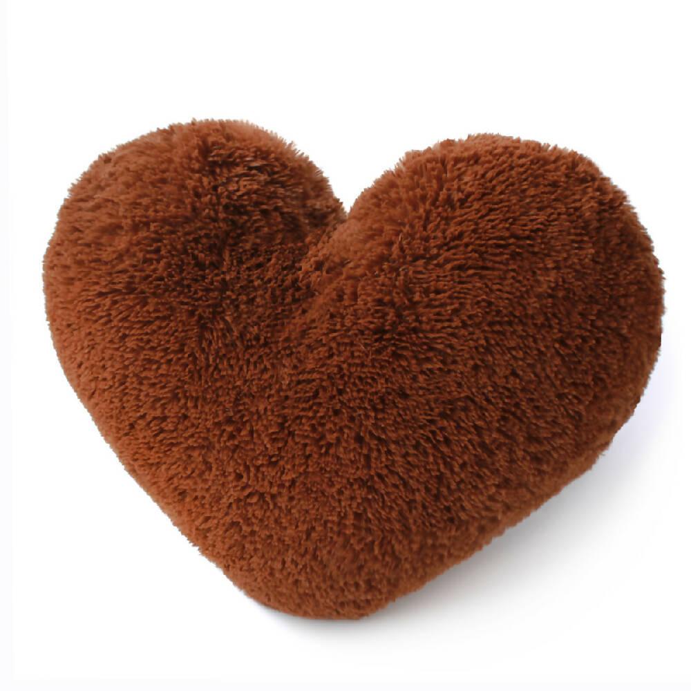 Cojín Decorativo Peludo Corazón CAFE - VIRTUAL MUEBLES