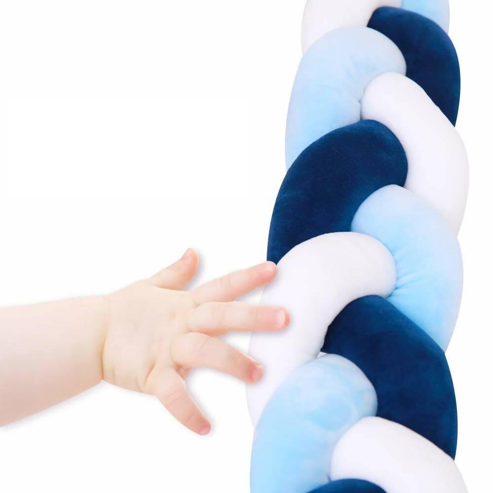 Cojin Protector para Cuna Trenza 3 metros Banzay Azules - VIRTUAL MUEBLES
