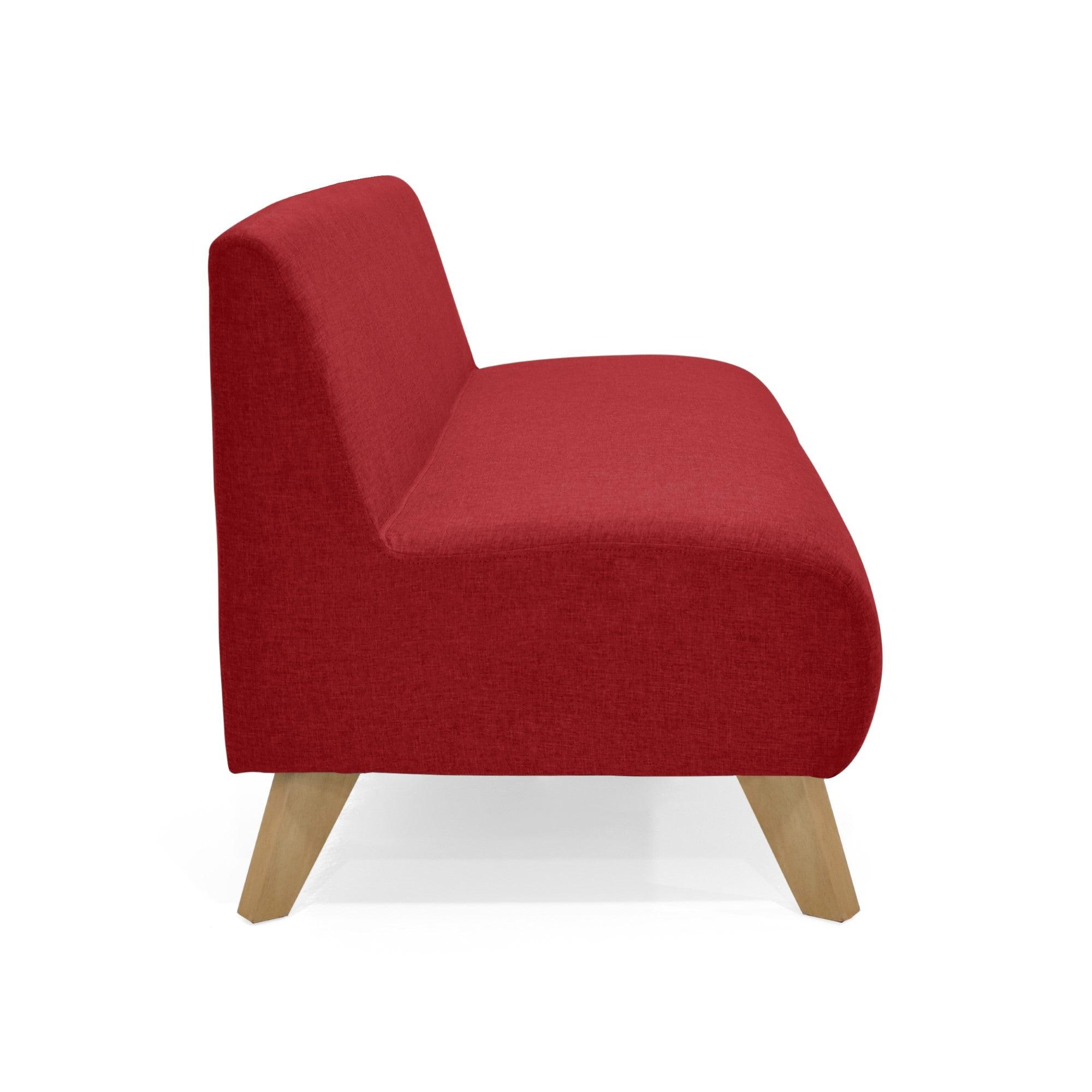 Sofa 3 Puestos Oslo Tela Rojo - VIRTUAL MUEBLES