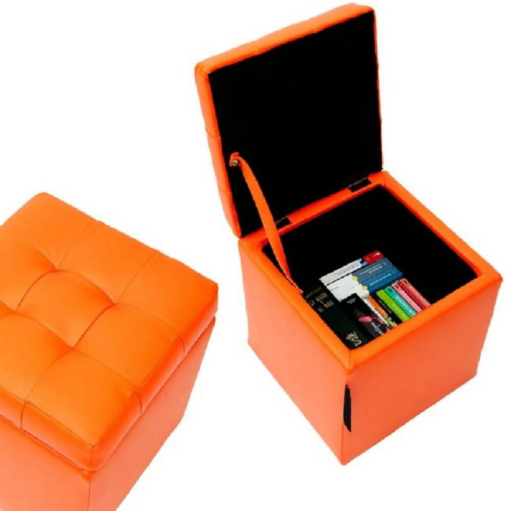 Puff Baul 40*40*40 Naranja - VIRTUAL MUEBLES