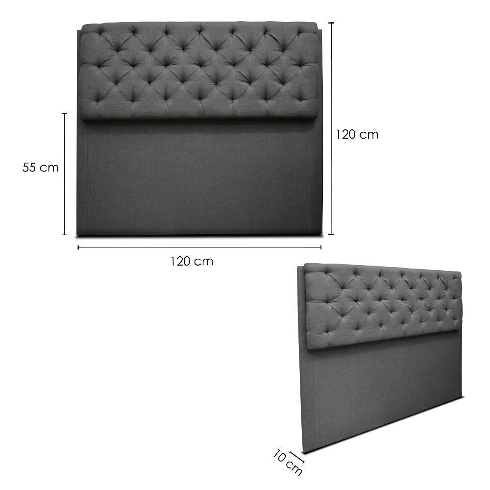 Cabecero Dreamer de piso gris 120 cm - VIRTUAL MUEBLES