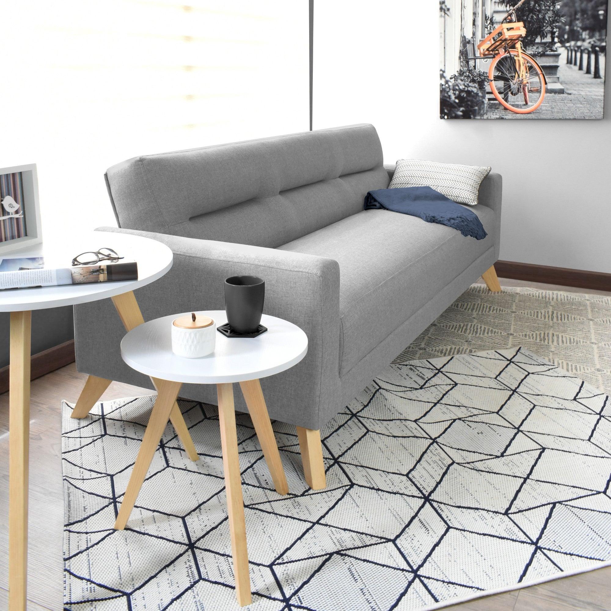 Sofa Cama Sion 3 Posiciones Tela Poliester Plata - VIRTUAL MUEBLES