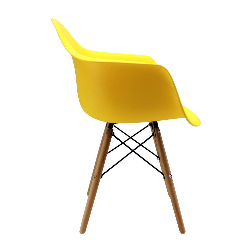 Silla Eames Con Brazos Patas en Madera - Amarillo