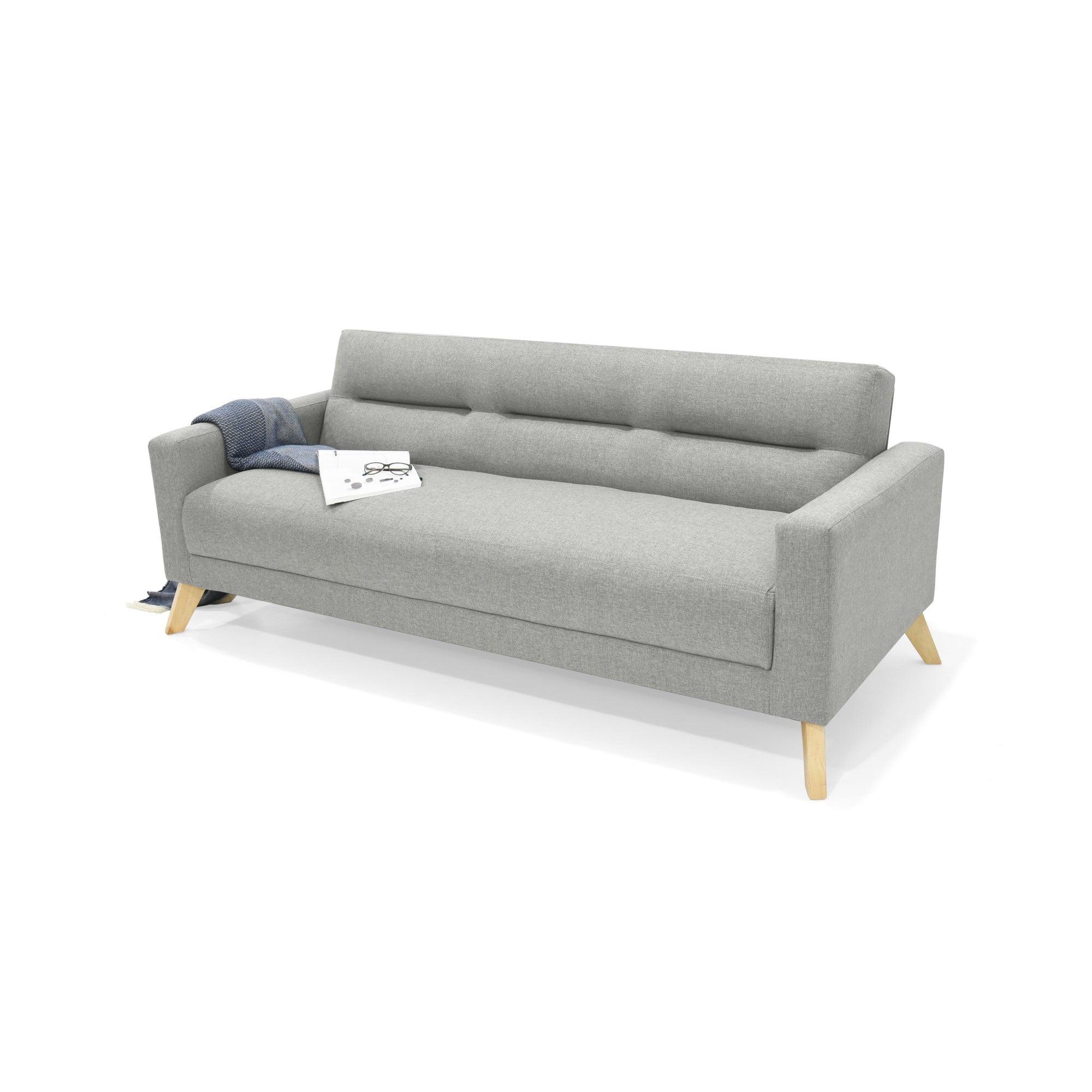 Sofa Cama Sion 3 Posiciones Tela Poliester Plata - VIRTUAL MUEBLES