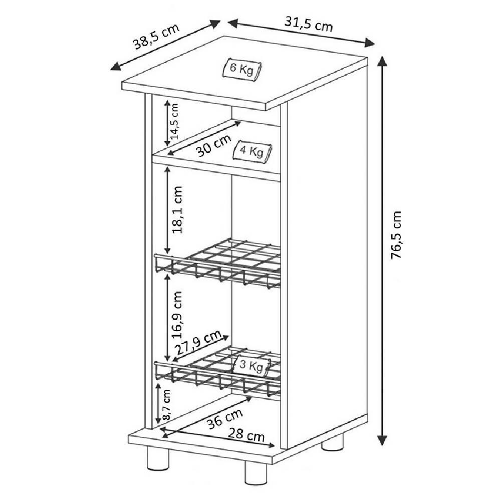 Mueble Auxiliar De Cocina Lisboa Blanco - VIRTUAL MUEBLES