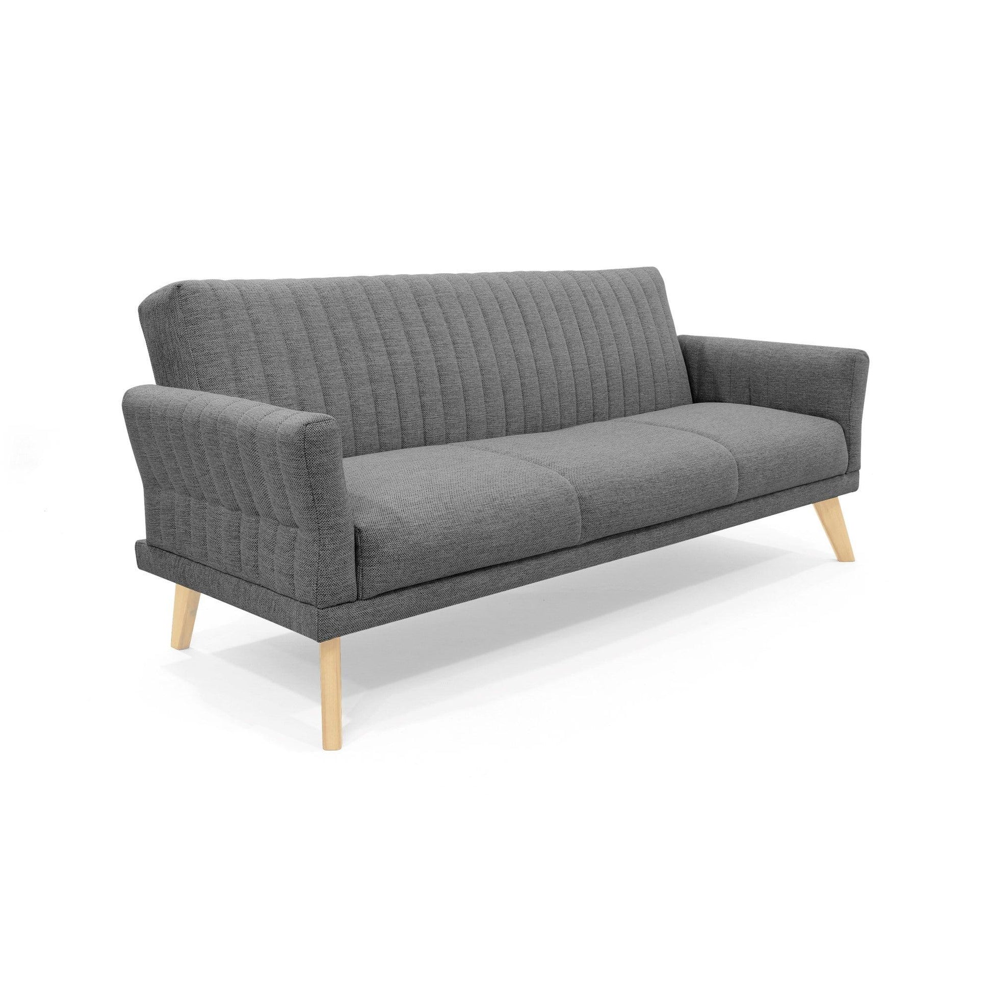 Sofá Cama Pensilvania Tela Poliester Gris - VIRTUAL MUEBLES