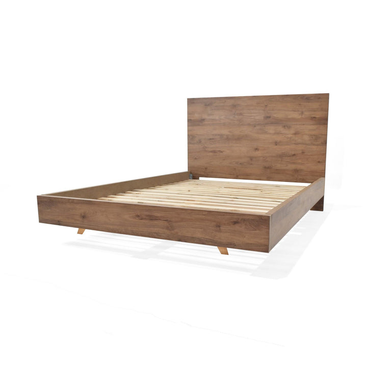 Base Cama Doble Felix, Café Claro, Incluye Tendido de Tablas - VIRTUAL  MUEBLES