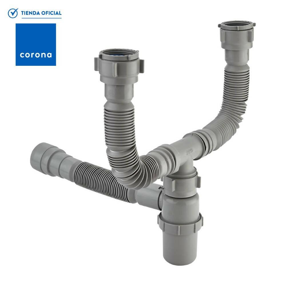 Sifón Botella Grival Flexible Doble - VIRTUAL MUEBLES