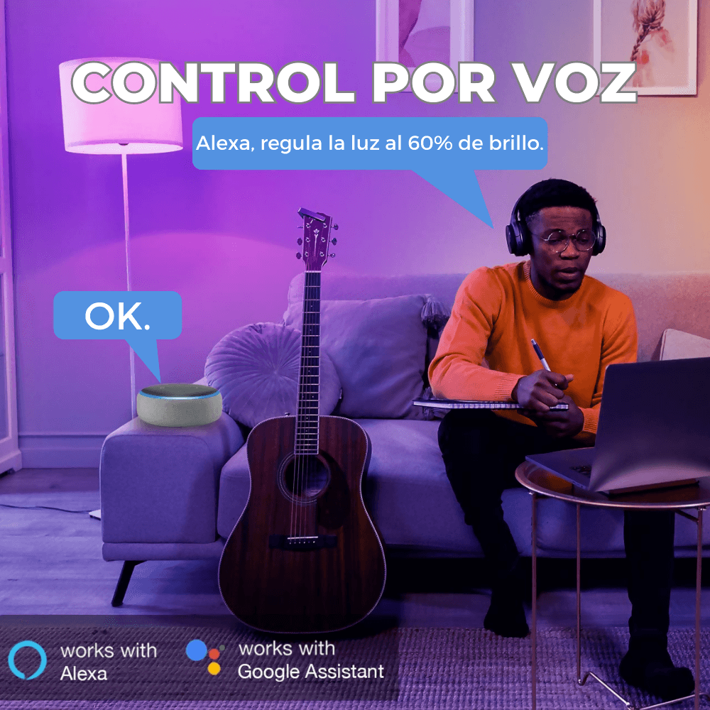 Bombillo LED Inteligente Mando De Voz Alexa Google Asistente - VIRTUAL MUEBLES