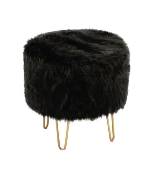 Silla Puff Tocador para Maquillaje Negro