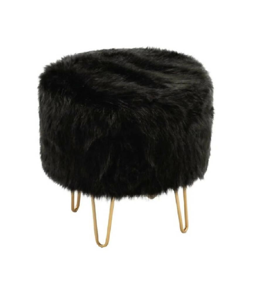 Silla Puff Tocador para Maquillaje Negro - VIRTUAL MUEBLES